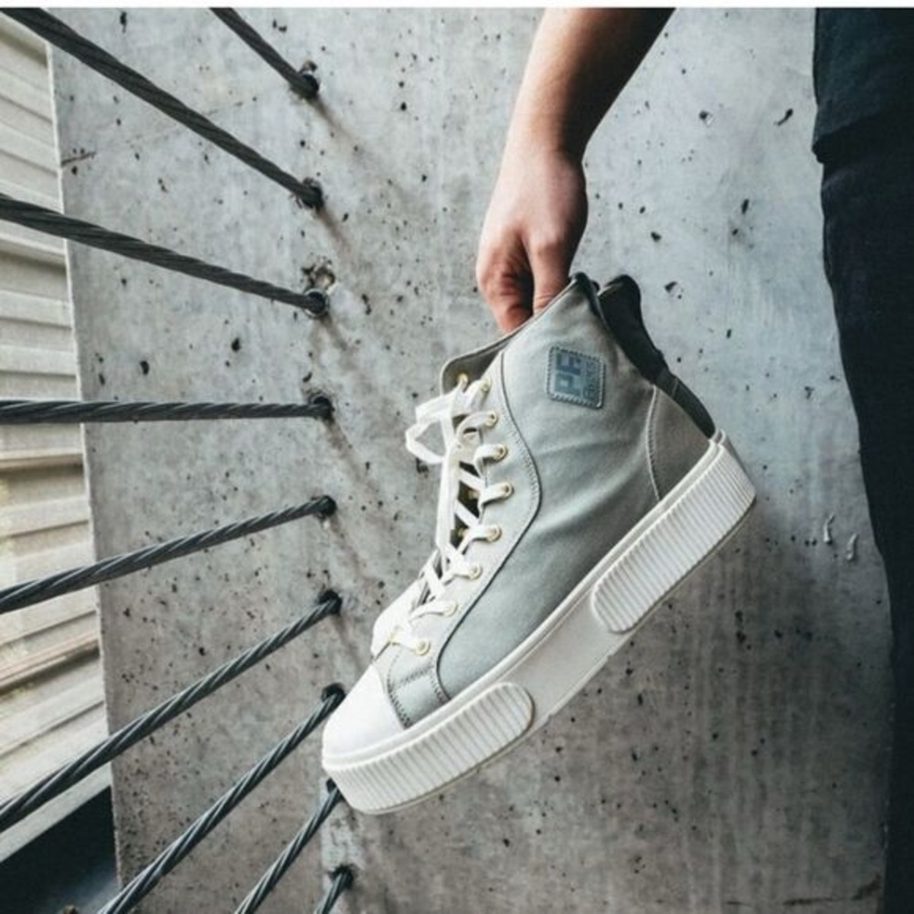 PF. Flyers Allston Hi Top Platform Canvas Sneakers Gray Women’s Size‎ 9.5 - Picture 9 of 9